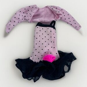 Barbie 1989 Dinner Date Dress Pink Polka Dot Ruffle Hem Flower Mattel Vtg #9161